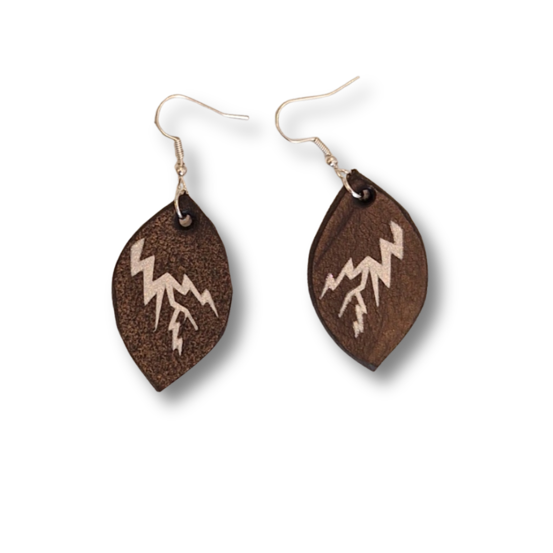 Örhängen av äkta läder med reflexdekor