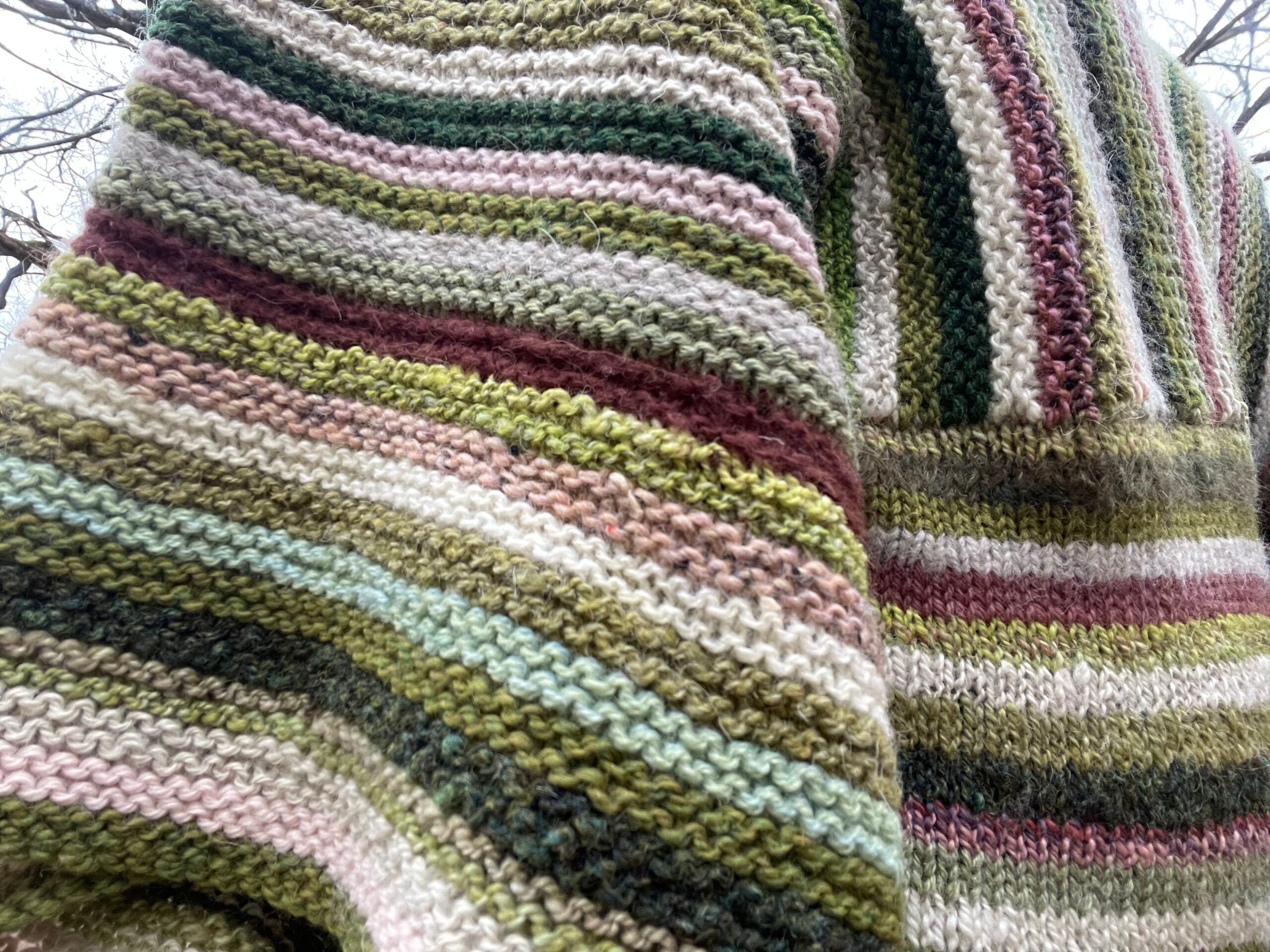 Handknit sweater with kimono sleeves