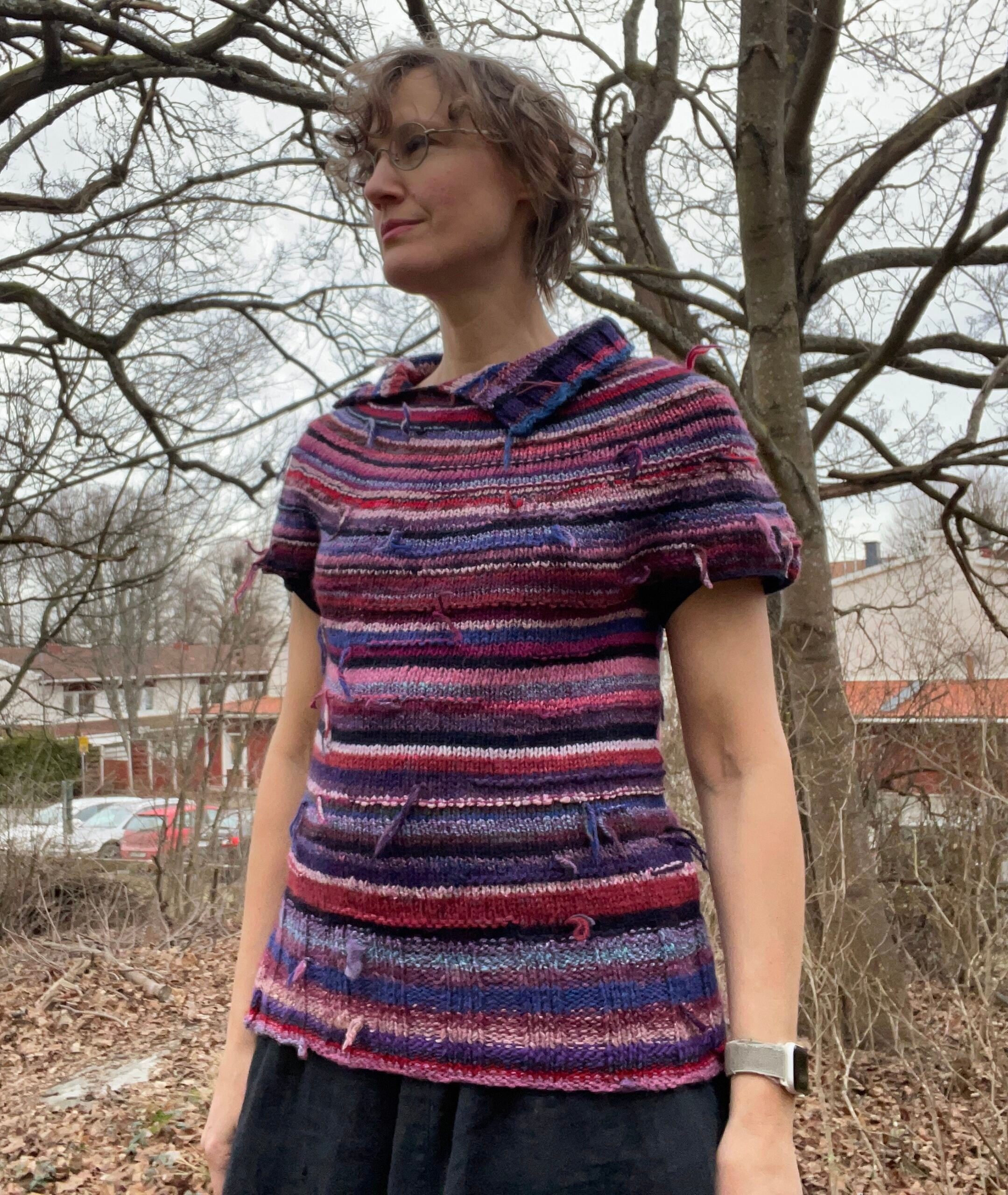 Loose Ends, handknit sweater