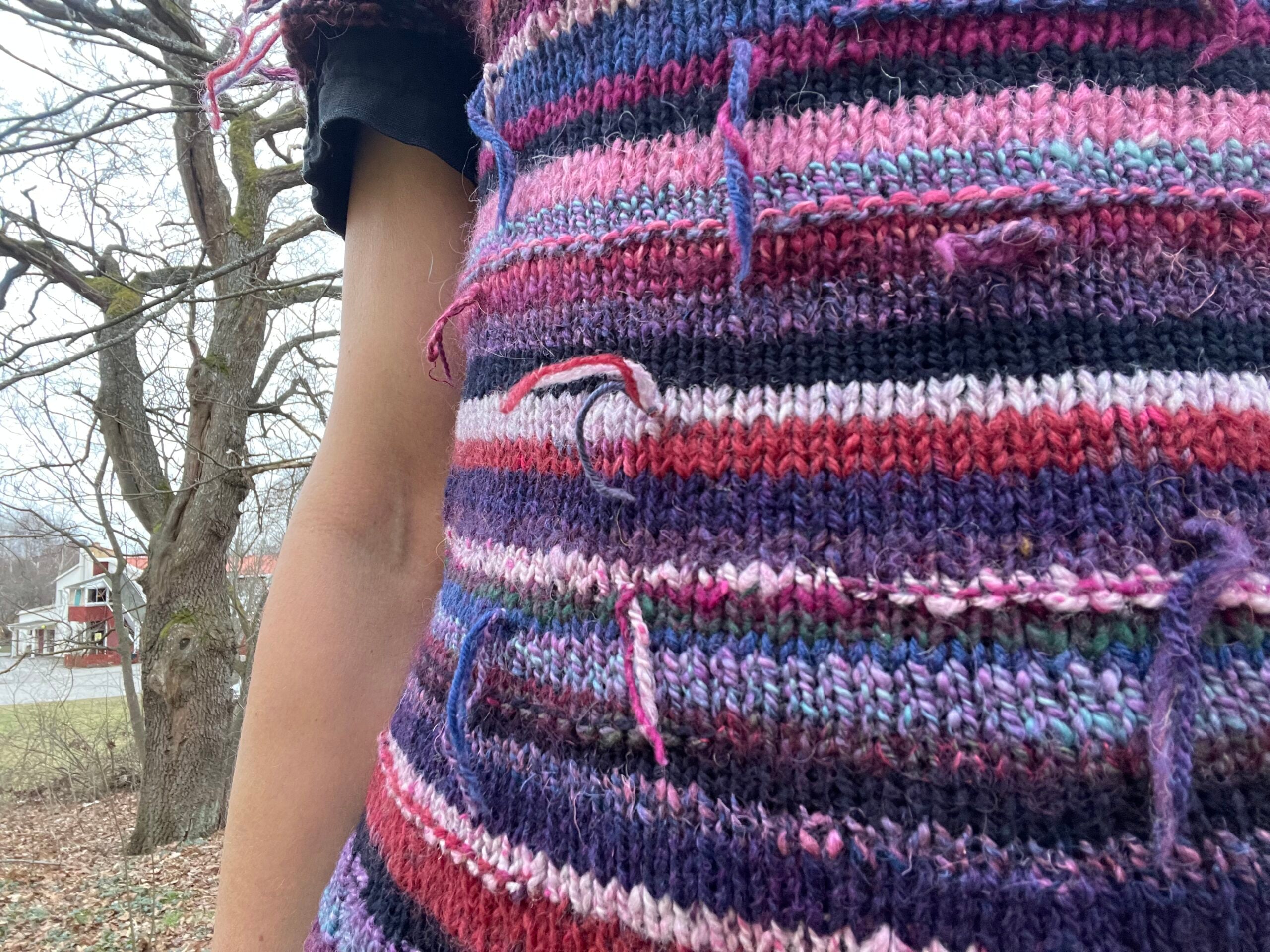 Loose Ends, handknit sweater