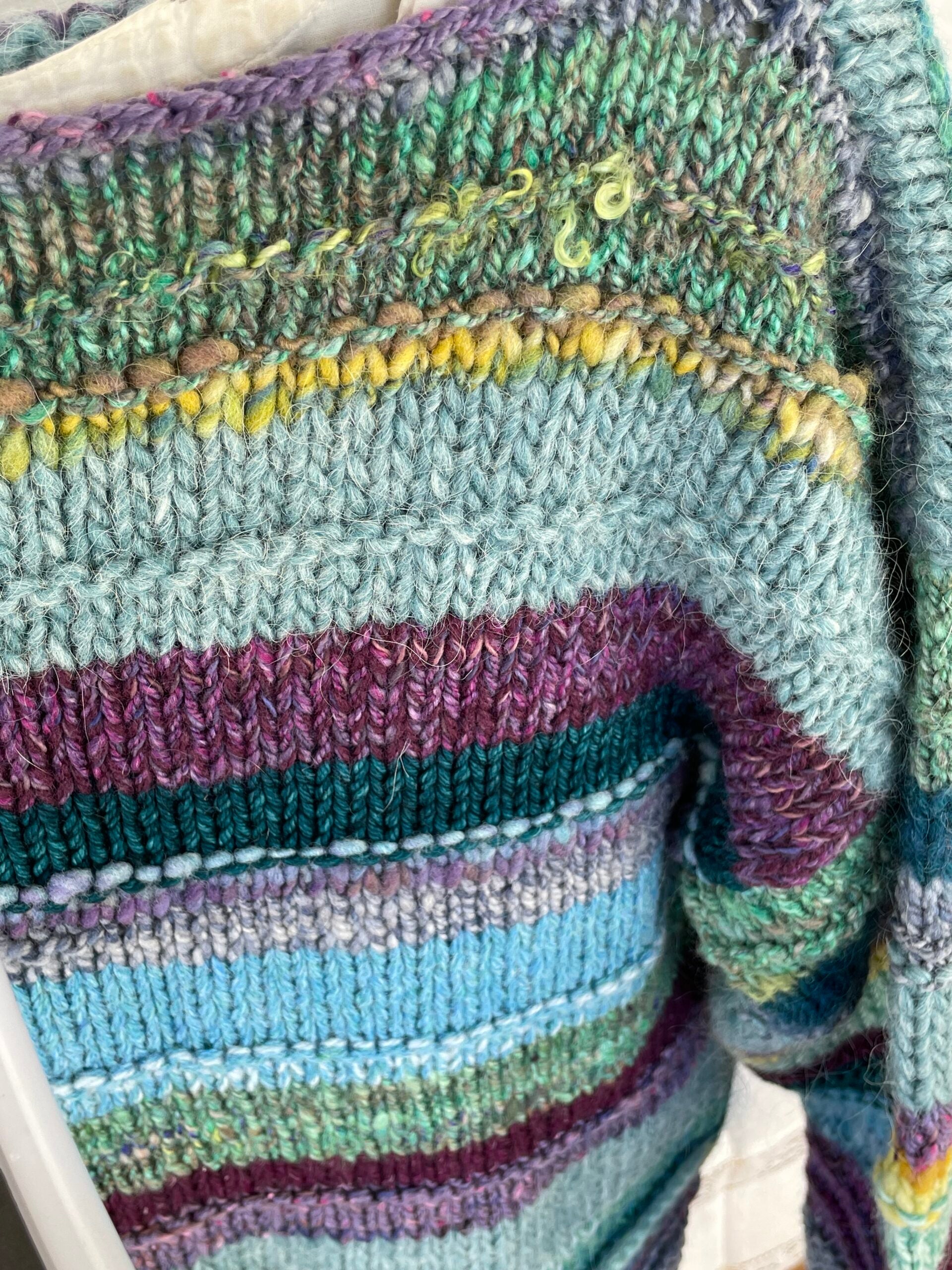 Rain Boots, handknit sweater