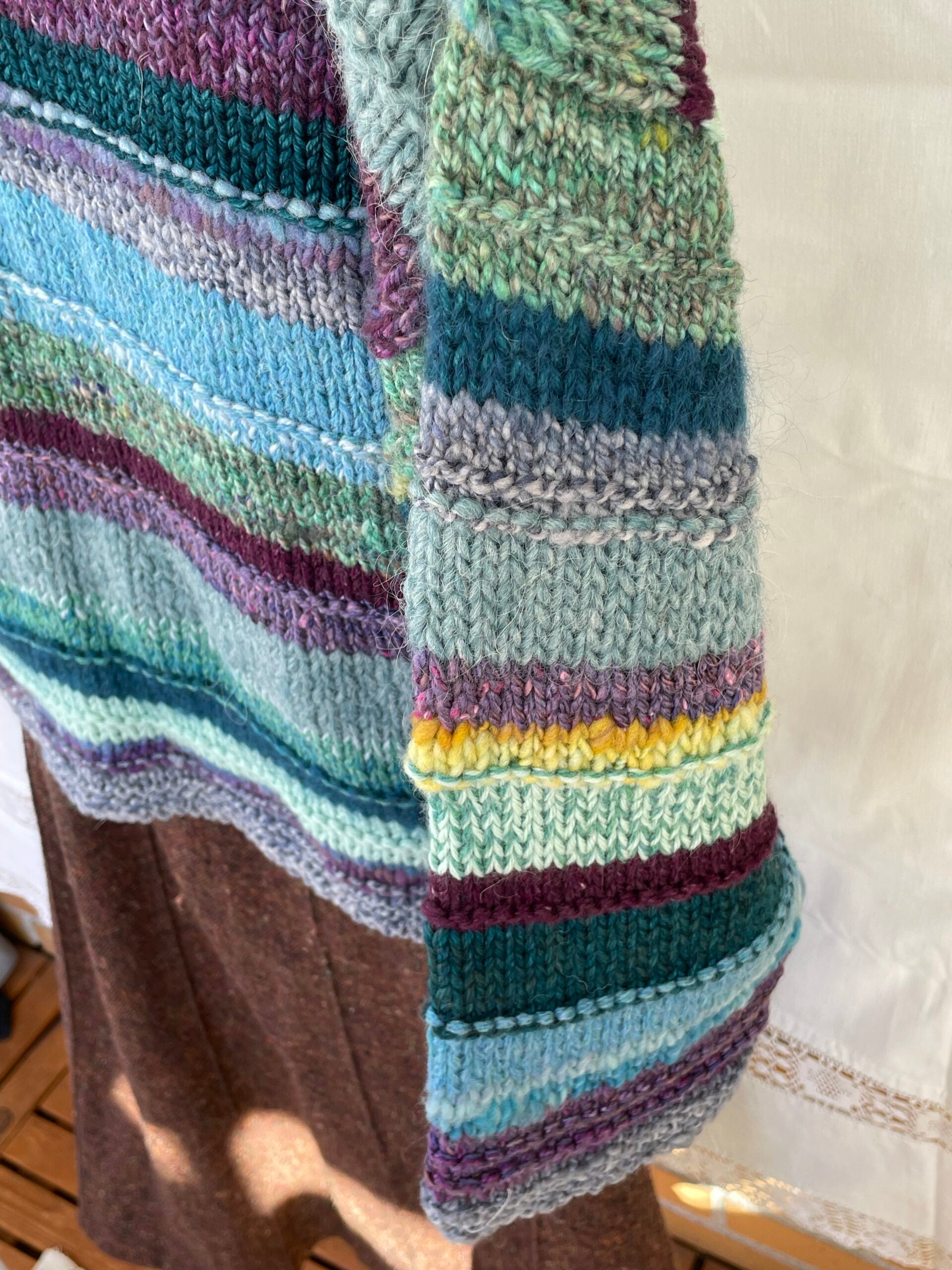 Rain Boots, handknit sweater