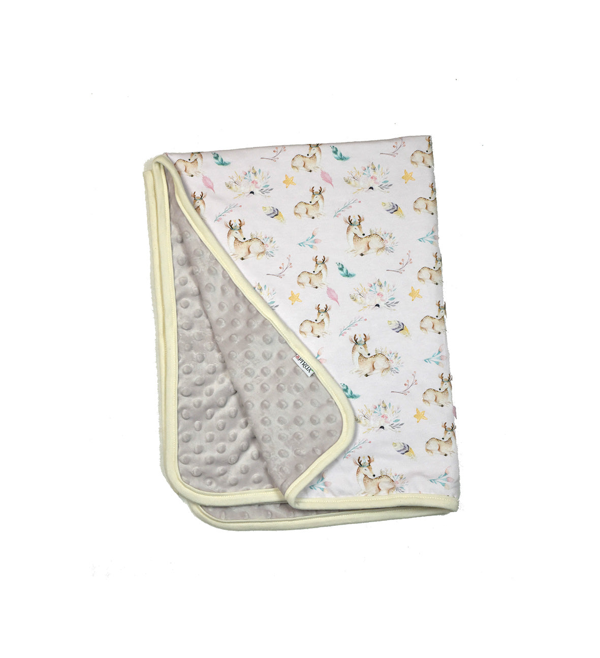 Babyfilt, ljusrosa med hjortar