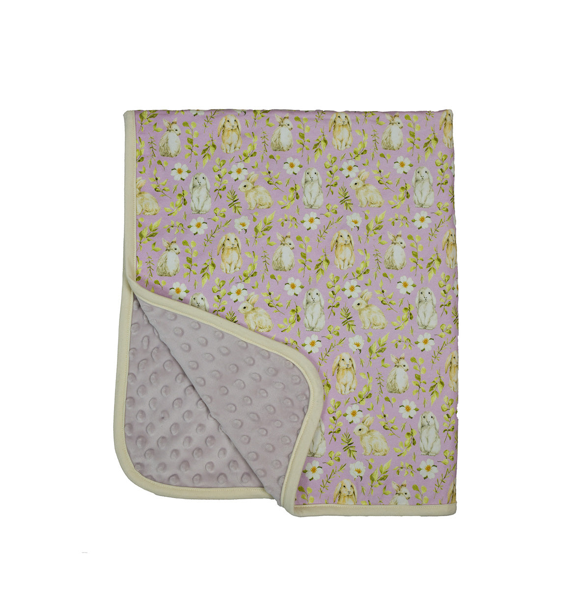 Babyfilt, rosa med kaniner