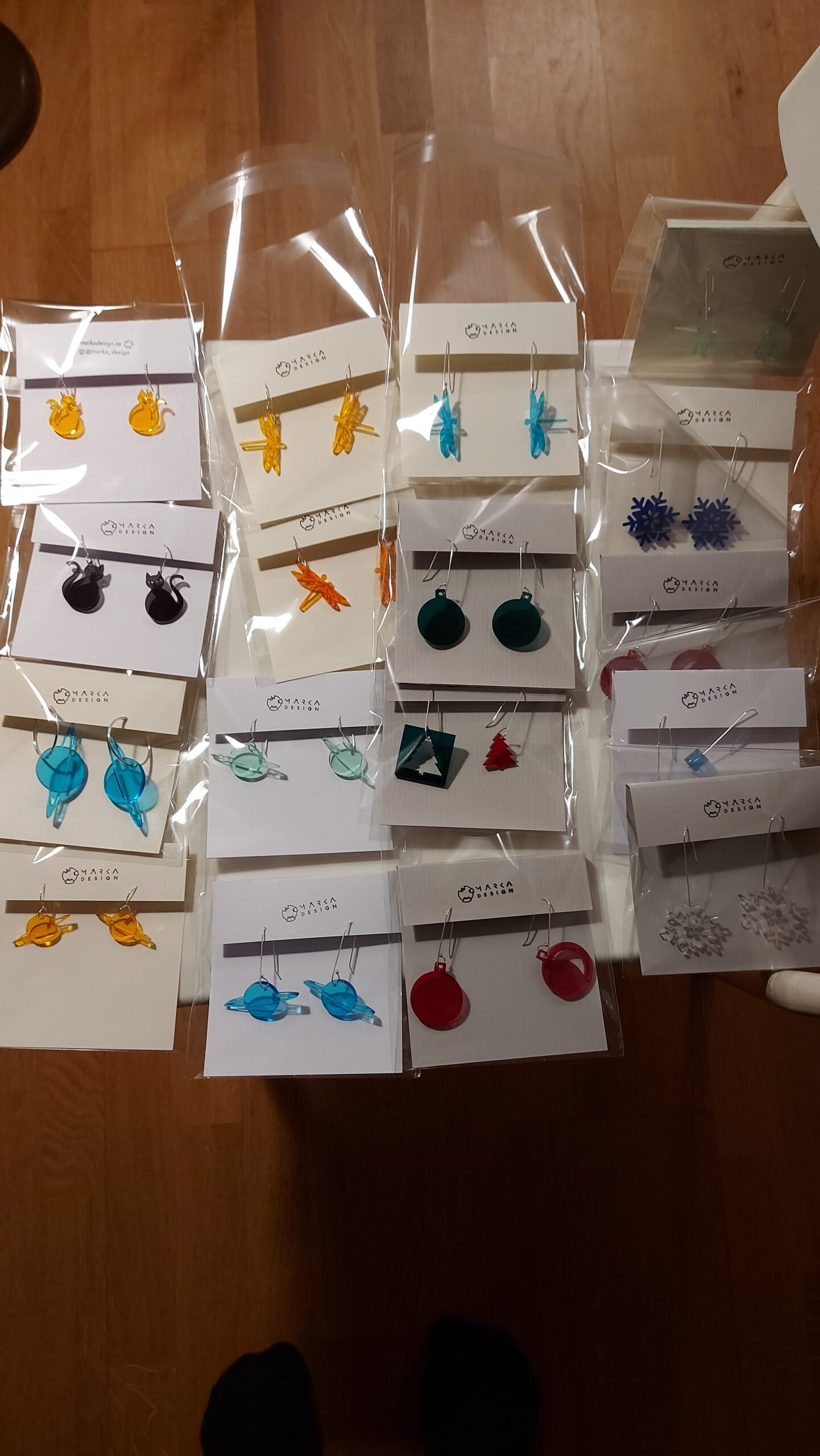 Örhängen (1 par), plexiglas och silver för MINIJULMARKNAD