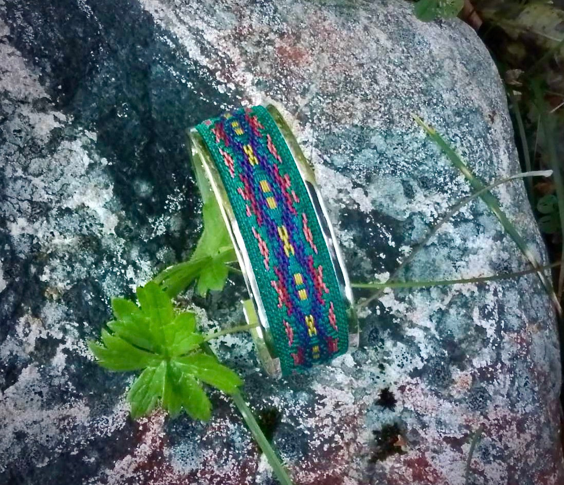 Armring Silver and silk