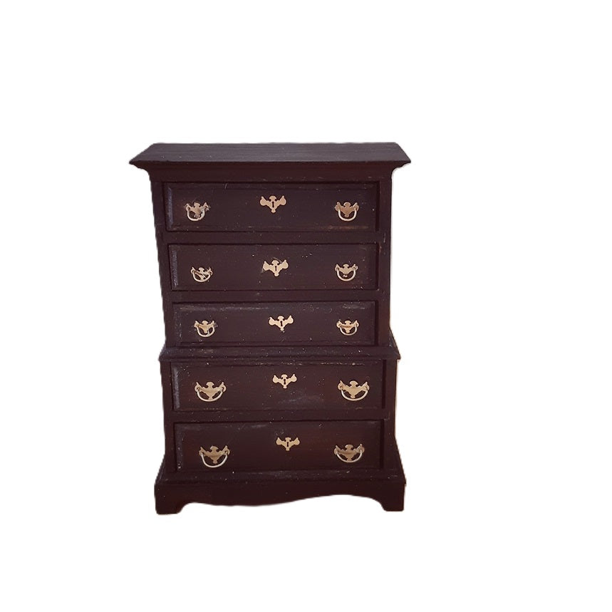 Miniatyrmöbel: Chippendale chest on chest, skala 1:12