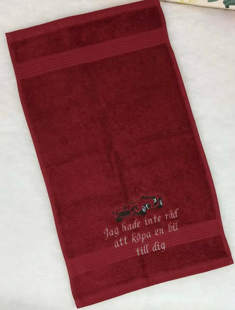 Frottéhandduk med bil