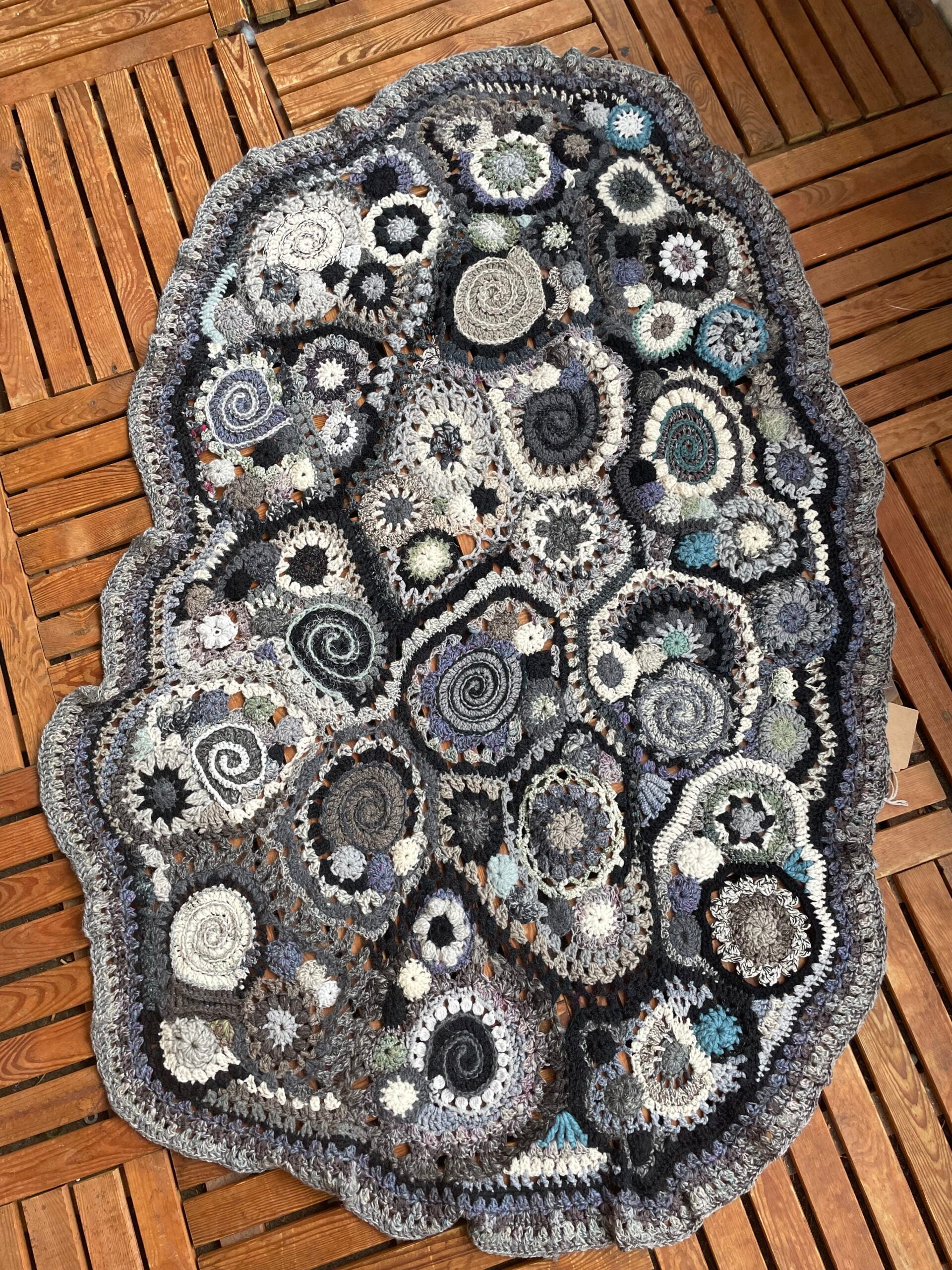 Frosty Field, crocheted blanket