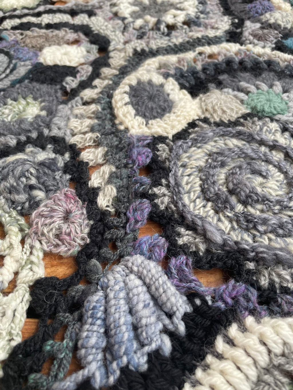 Frosty Field, crocheted blanket