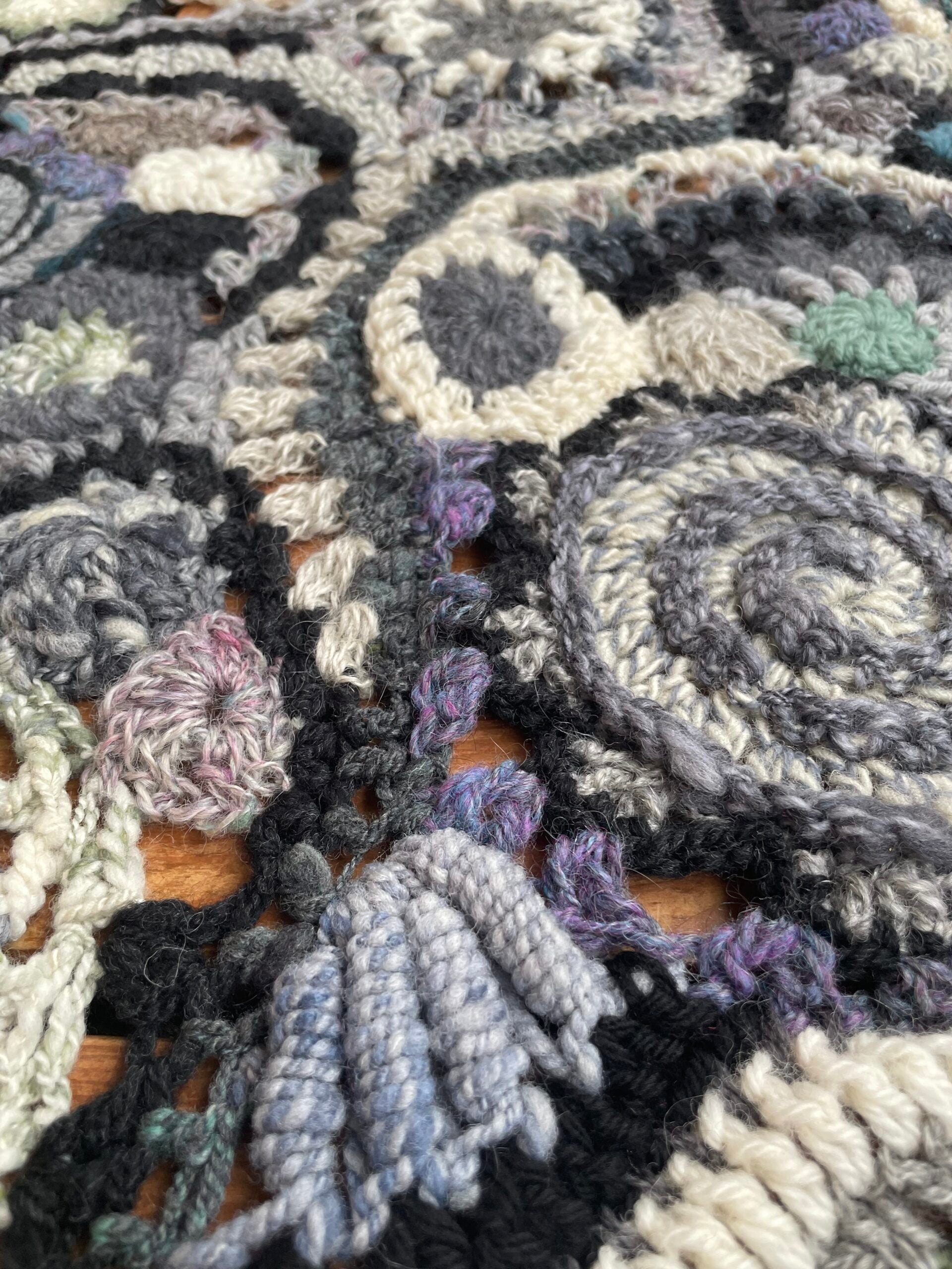 Frosty Field, crocheted blanket