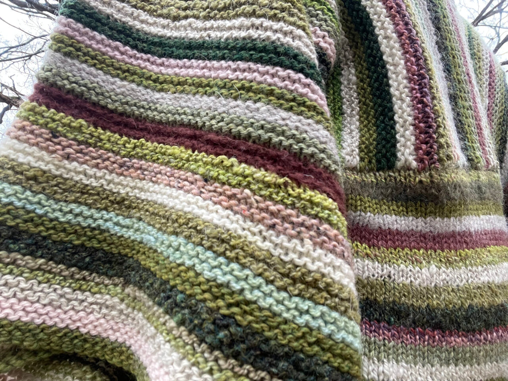 Handknit sweater with kimono sleeves