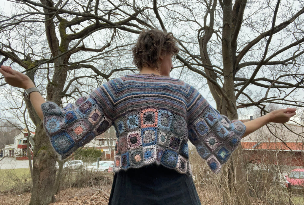 Grannycore, crocheted sweater