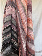 Shawl in pink, grey, and lavender