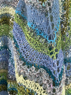 Lightweight shawl in blues and greens