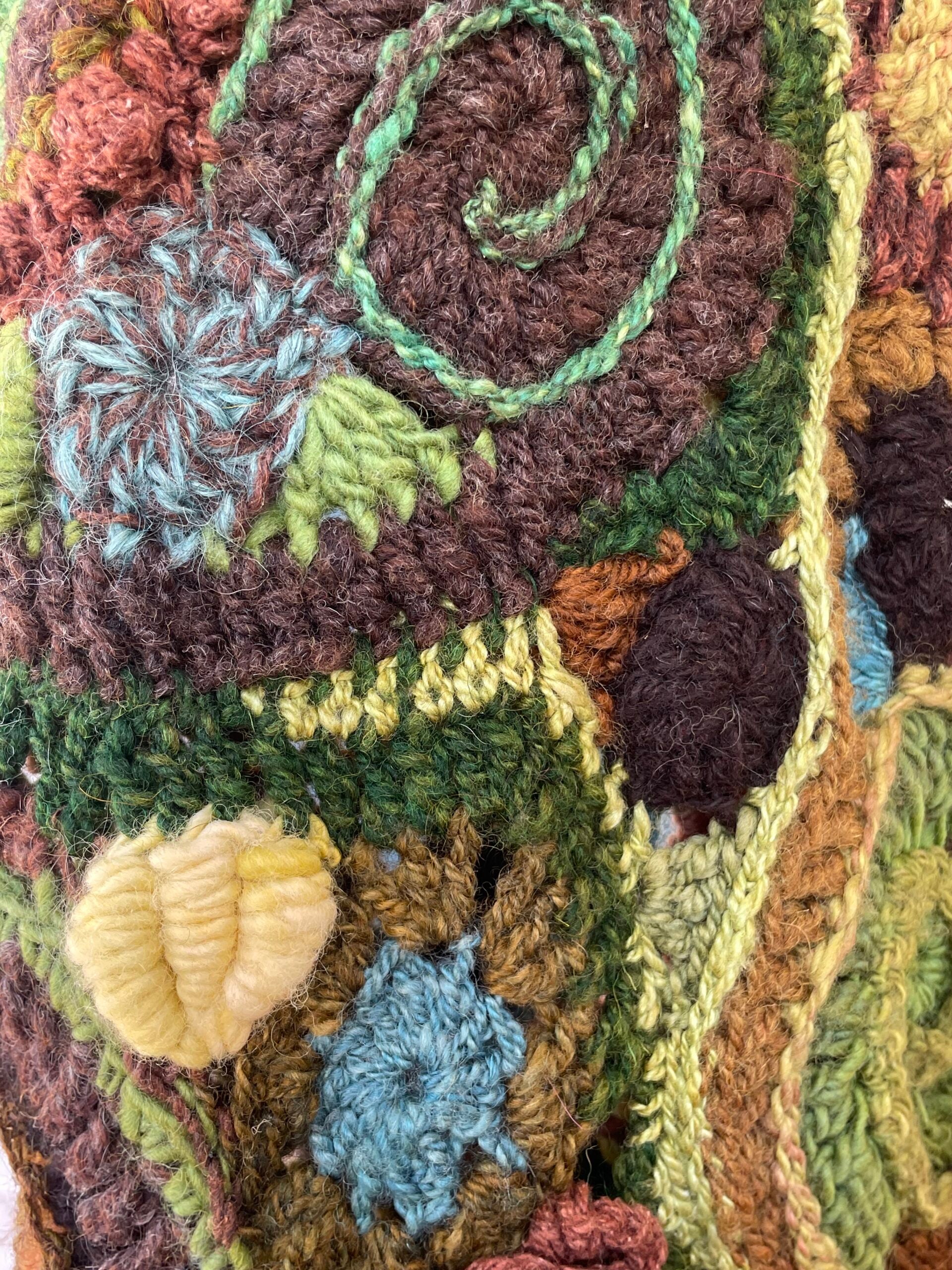 Forest Path, freeform crochet shrug