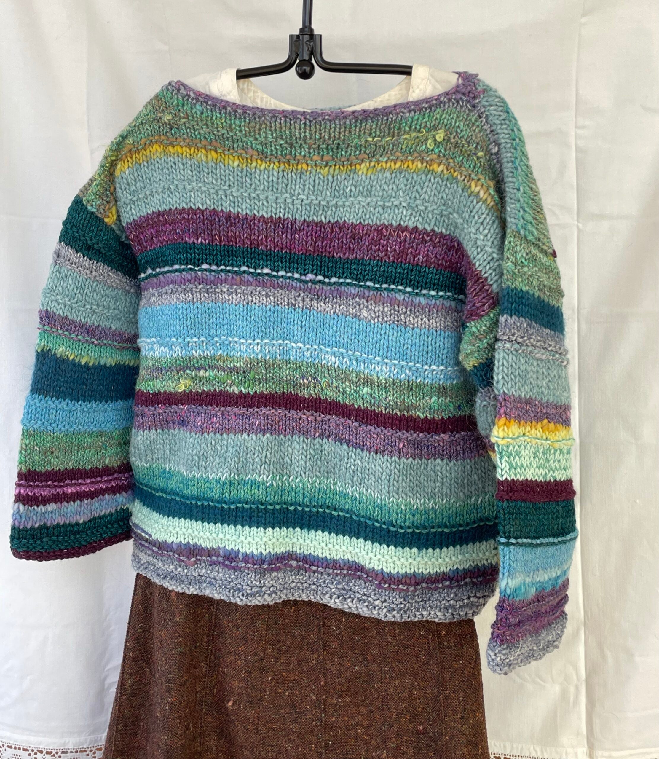 Rain Boots, handknit sweater