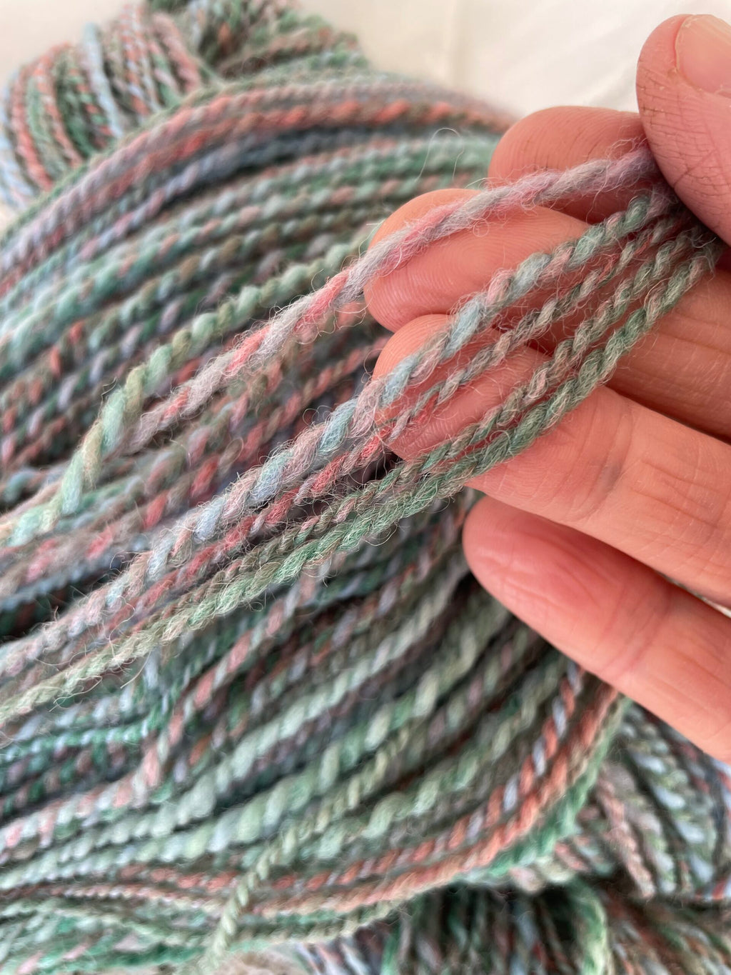 Handspun yarn from painted roving