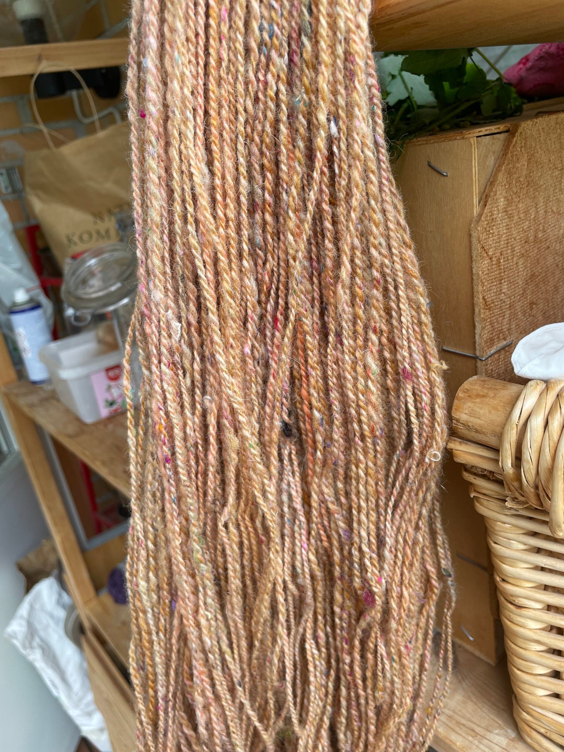 Light orange blended yarn, 103g