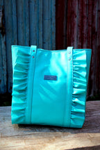 Rimini Ruffle Tote - ljust turkos