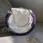 Handgjord väska av pärlor och plexiglas