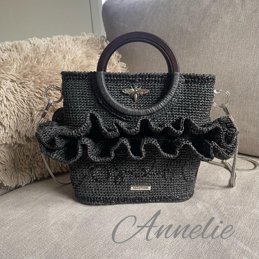 Virkad exklusiv handväska