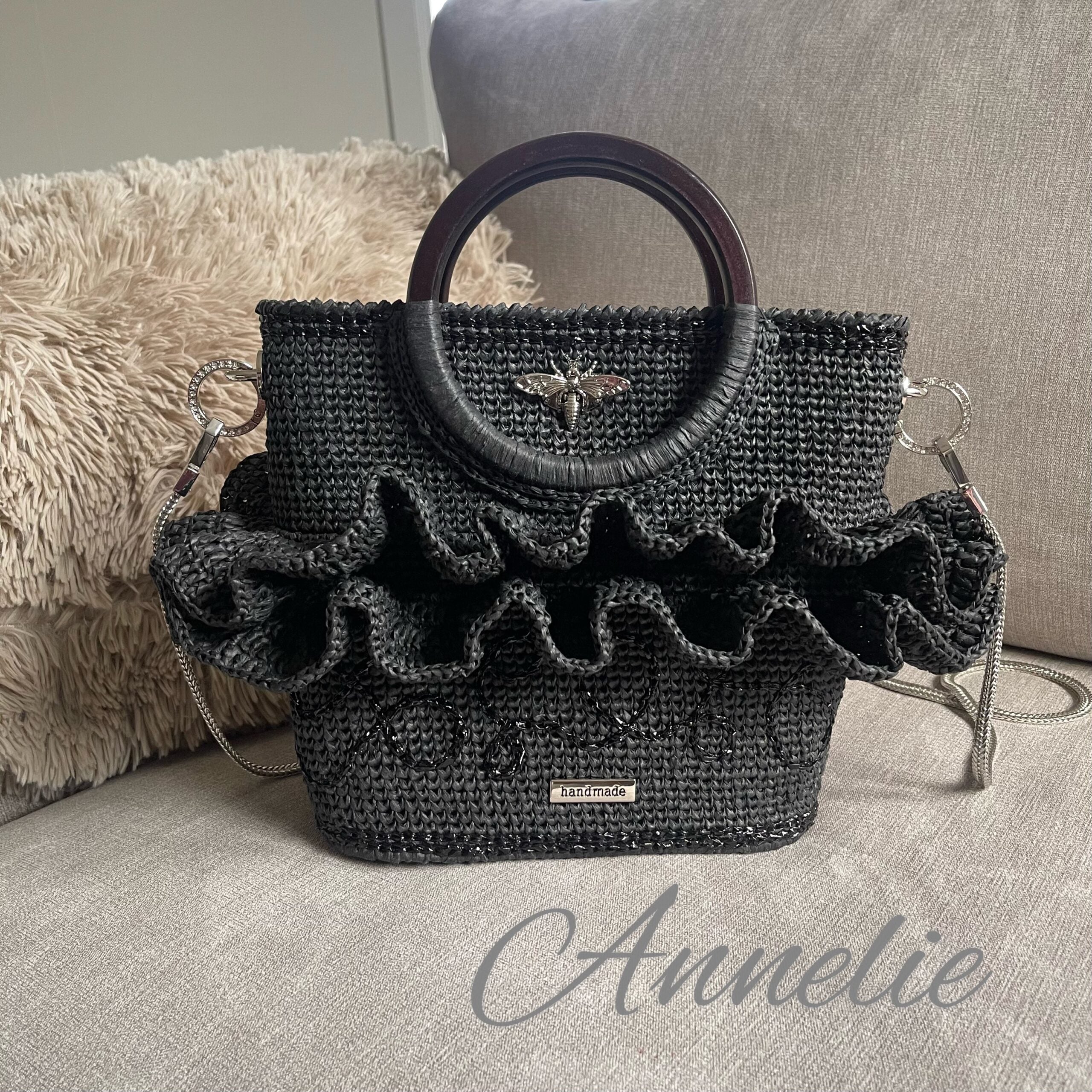 Virkad exklusiv handväska