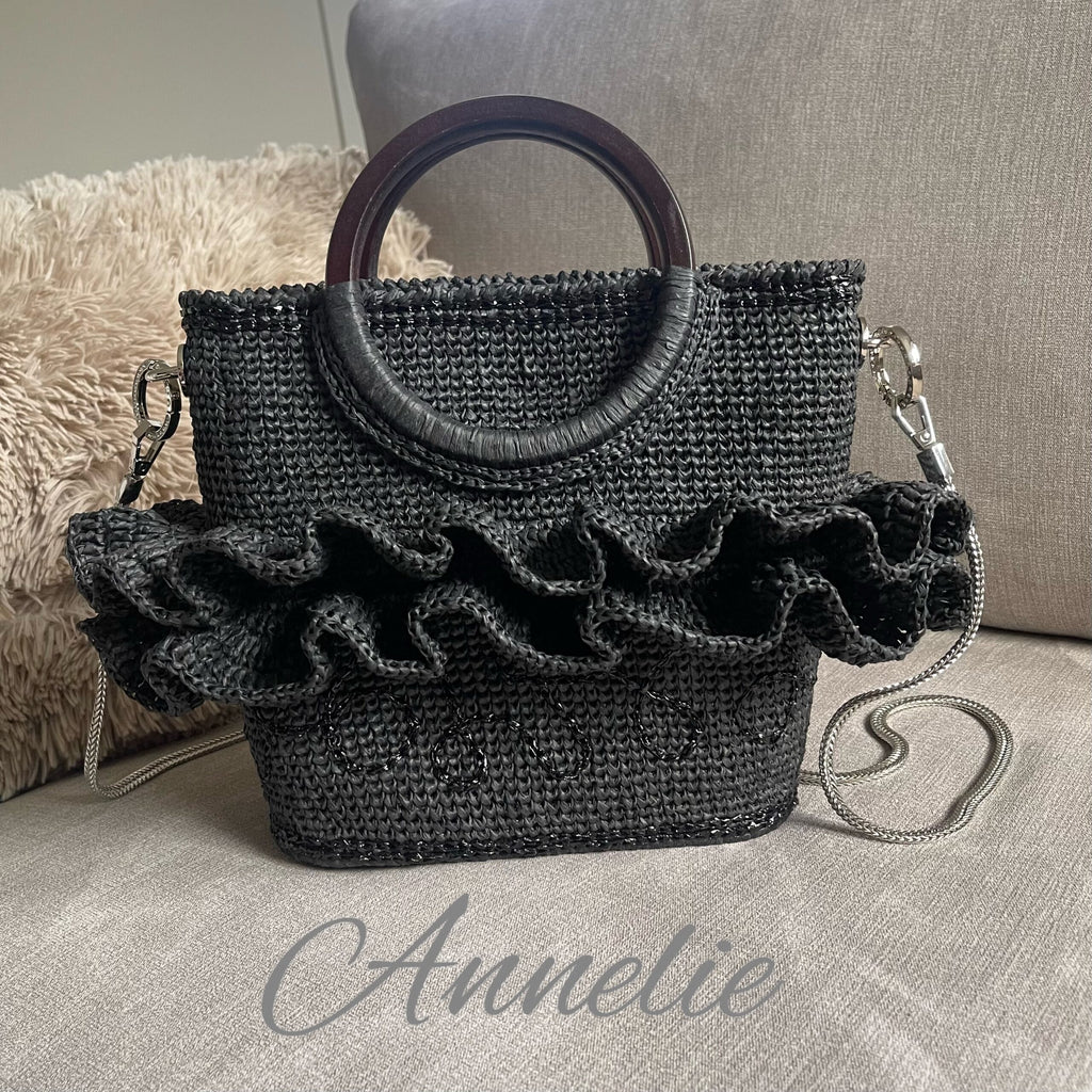 Virkad exklusiv handväska