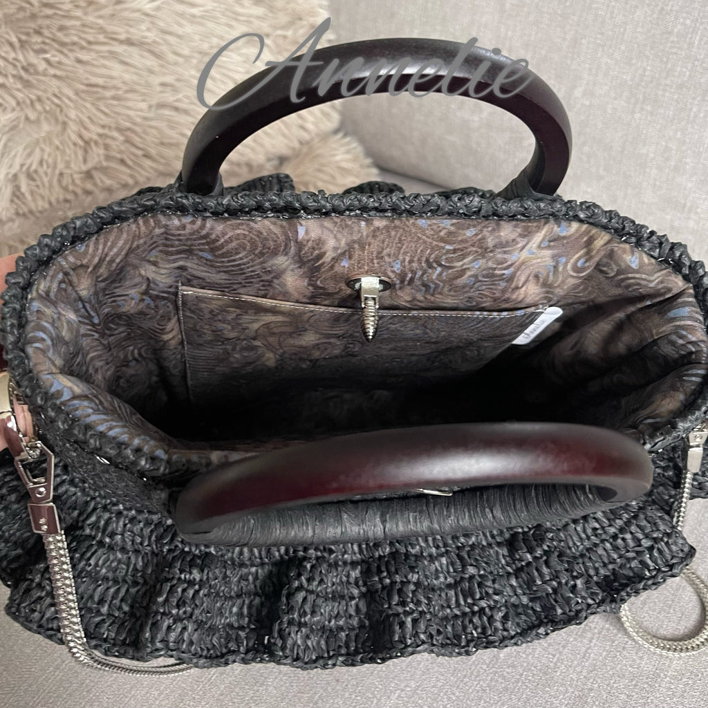 Virkad exklusiv handväska