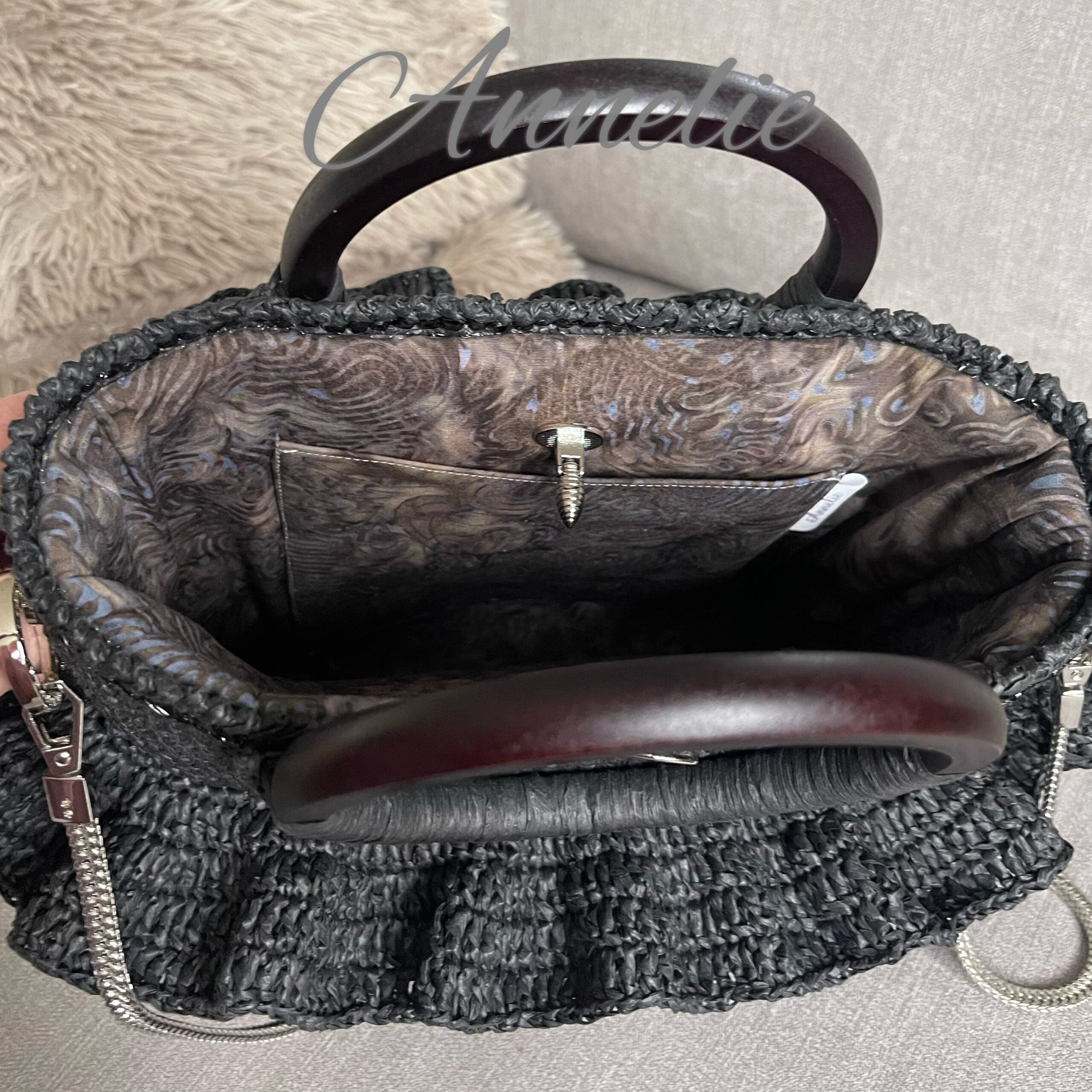 Virkad exklusiv handväska