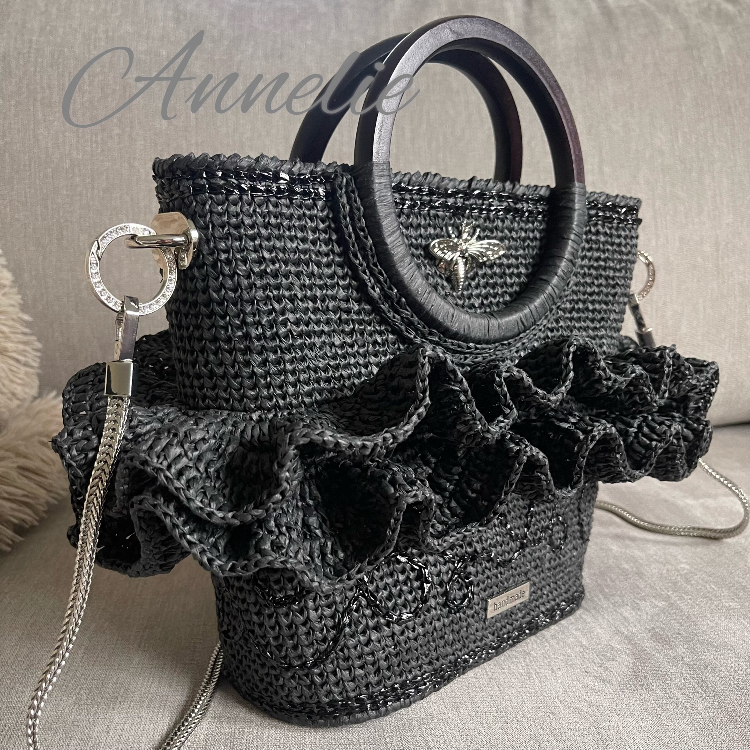 Virkad exklusiv handväska