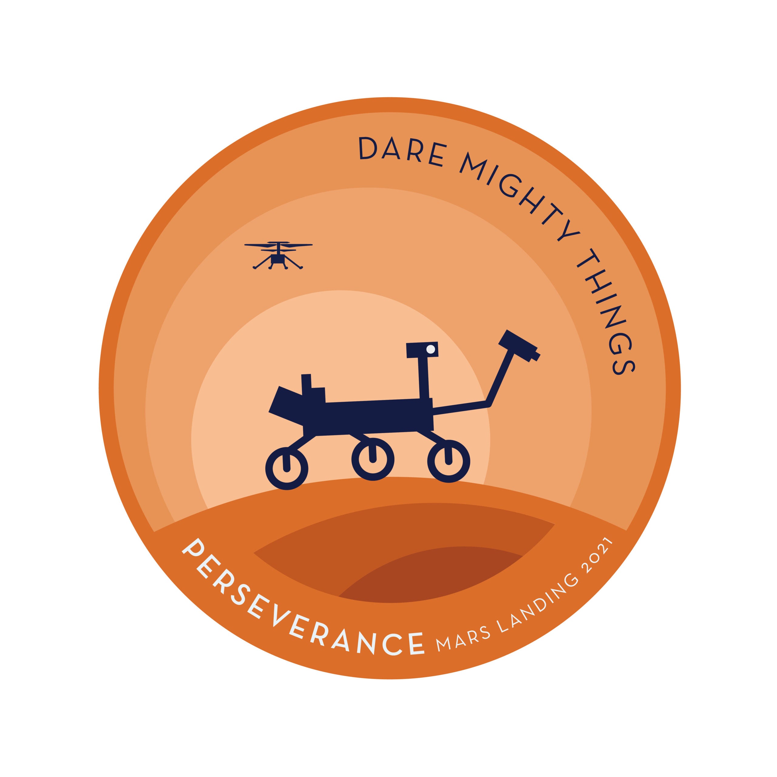 Klistermärke, Mars Perseverance Day on Mars