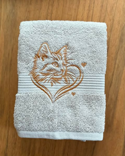Frottéhandduk med katthuvud