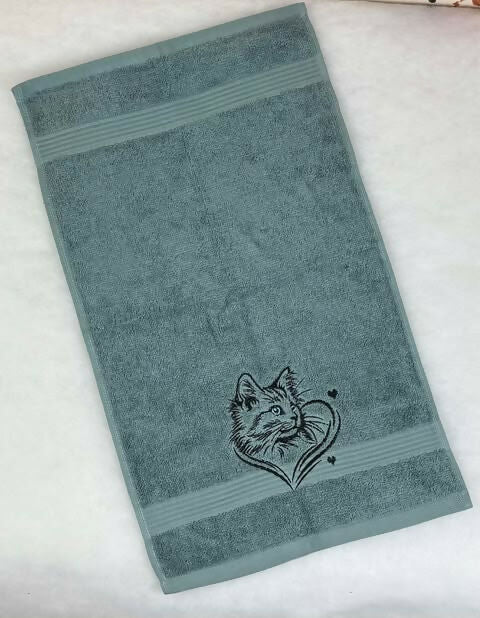 Frottéhandduk med katthuvud
