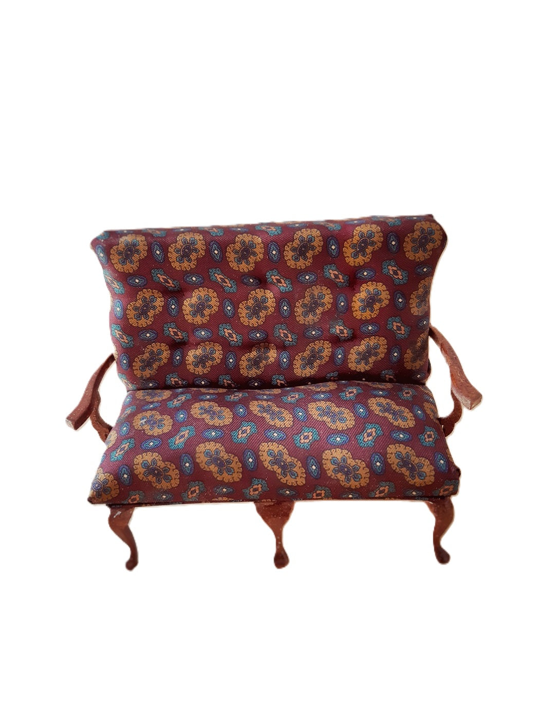 Miniatyrmöbel: Queen Anne soffa, skala 1:12