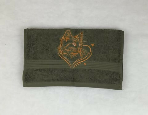 Frottéhandduk med katthuvud