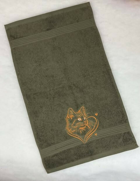 Frottéhandduk med katthuvud