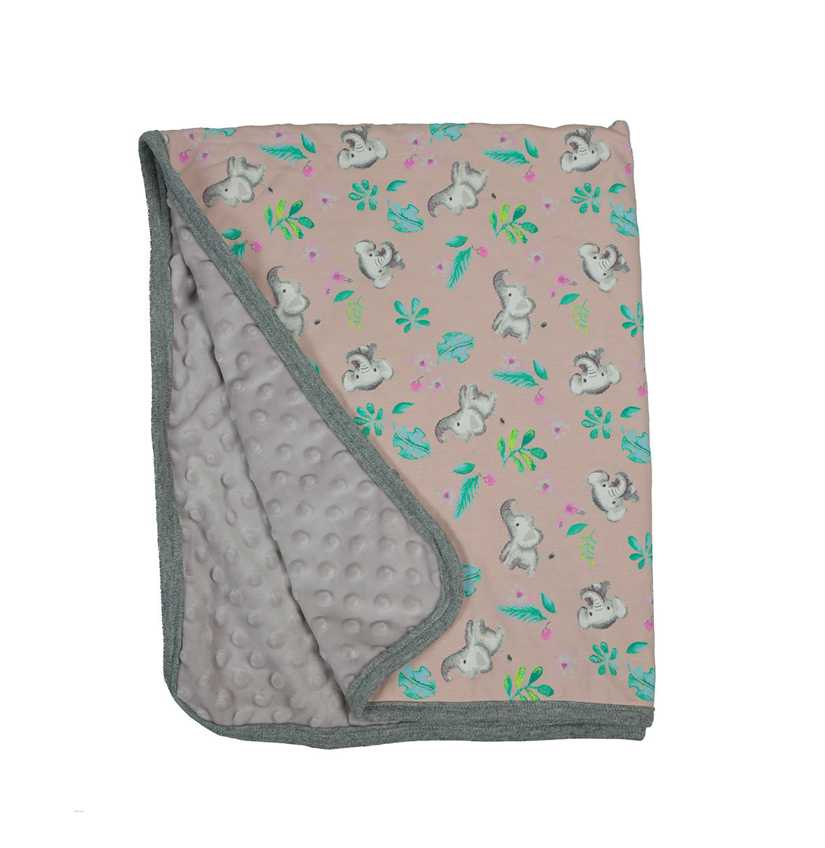 Babyfilt, rosa med elefanter