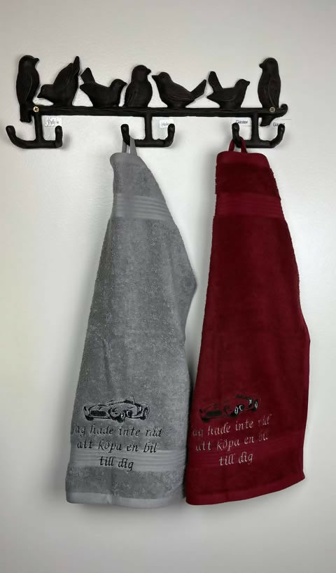 Frottéhandduk med bil