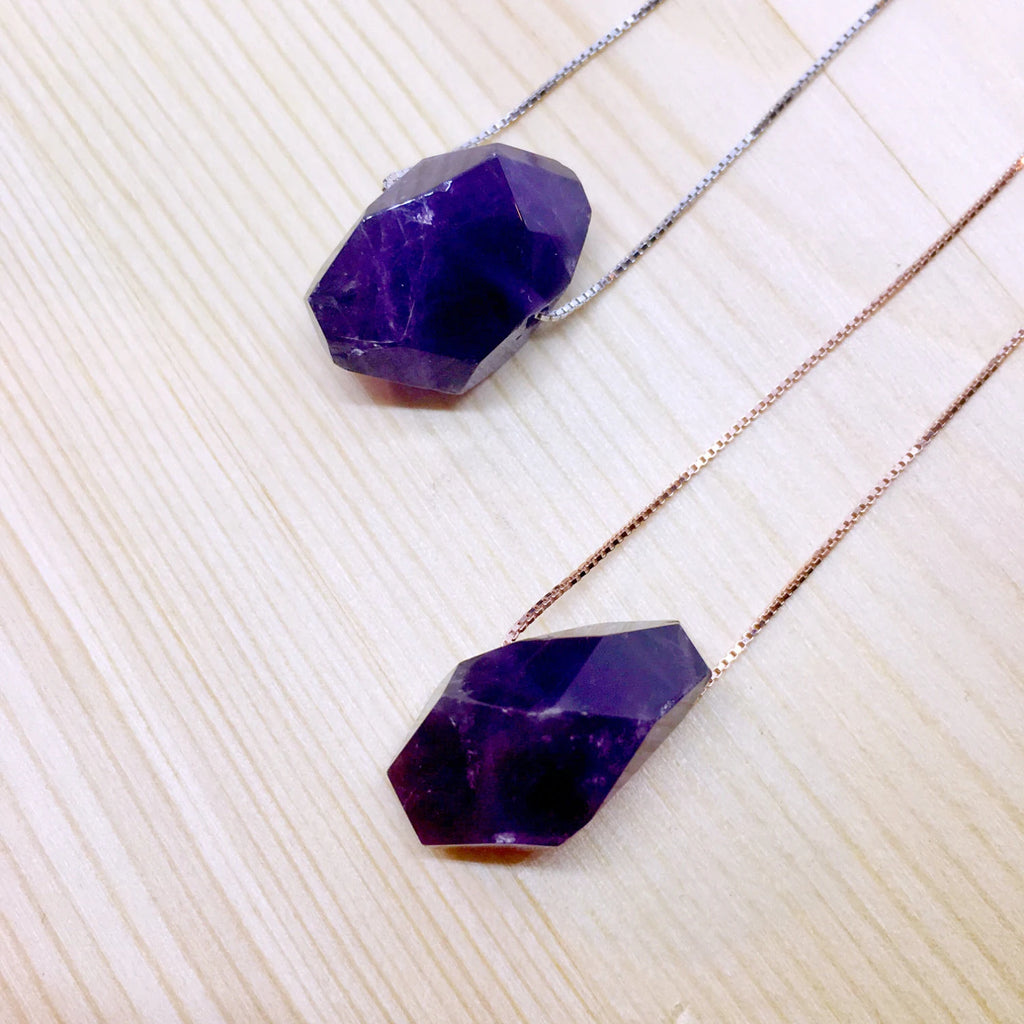 Minimalist Gemstone Necklace - Sterling Silver chain