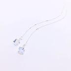 Swarovski Cube Sterling Silver Ear Threaders