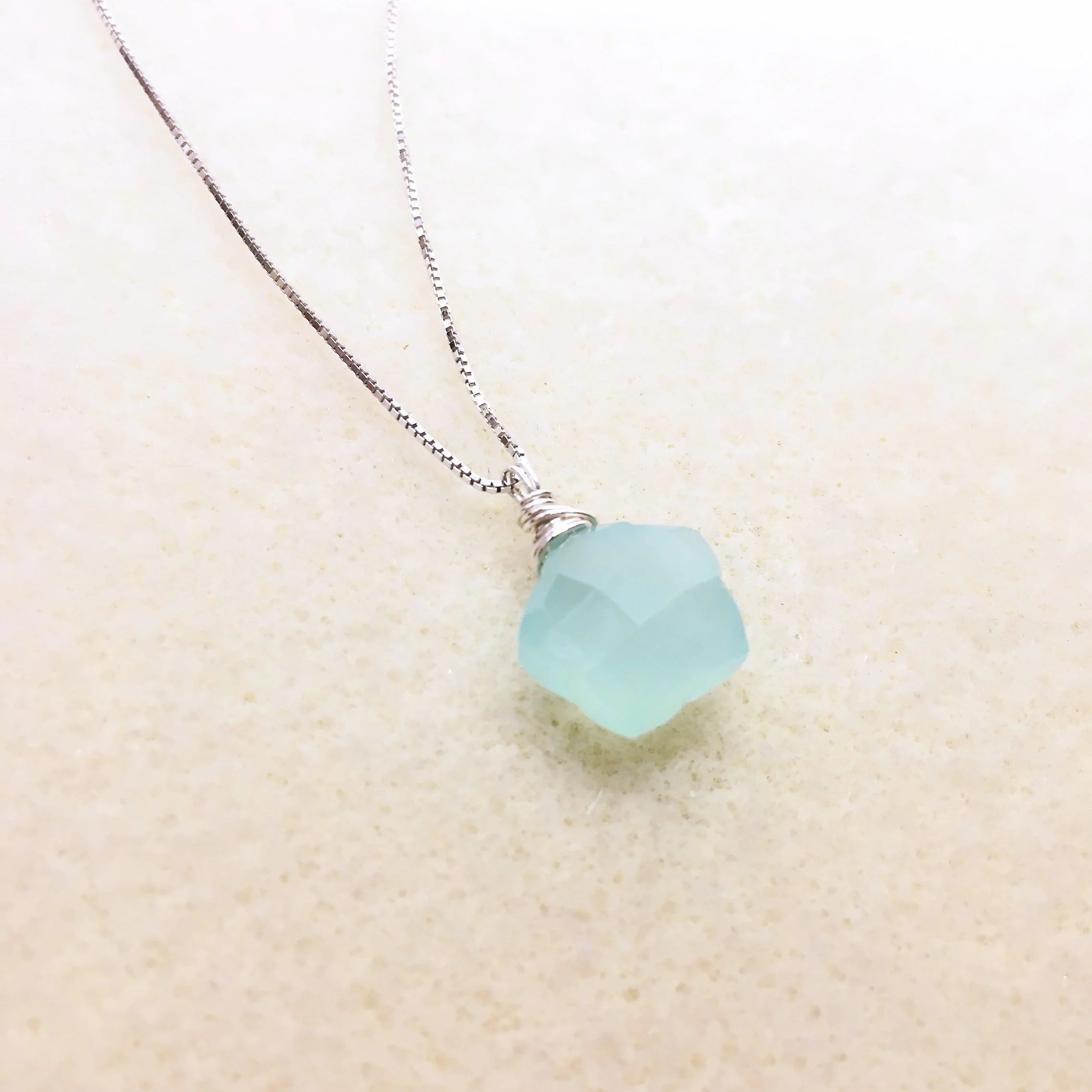 Minimalist Hydro Quartz Necklace - Sterling Silver chain