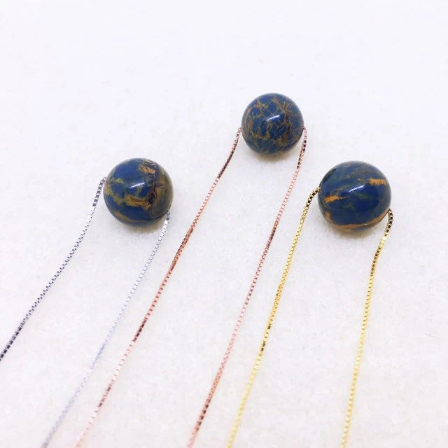 Minimalist Premium Gemstone Necklace - Sterling Silver chain