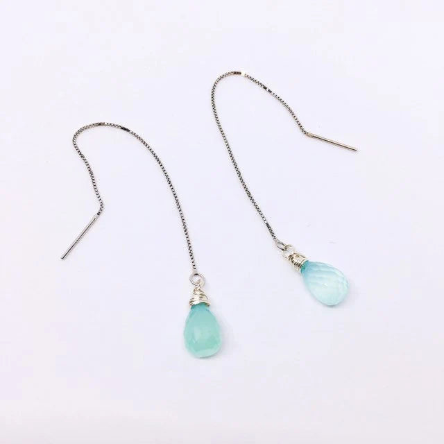 Small Hydro Quartz Sterling Silver Earrings