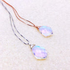 Minimalist Hydro Quartz Necklace - Sterling Silver chain