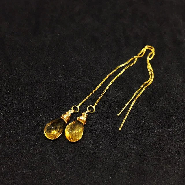 AAA Citrine Sterling Silver Earrings