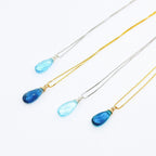 Minimalist Hydro Quartz Necklace - Sterling Silver chain