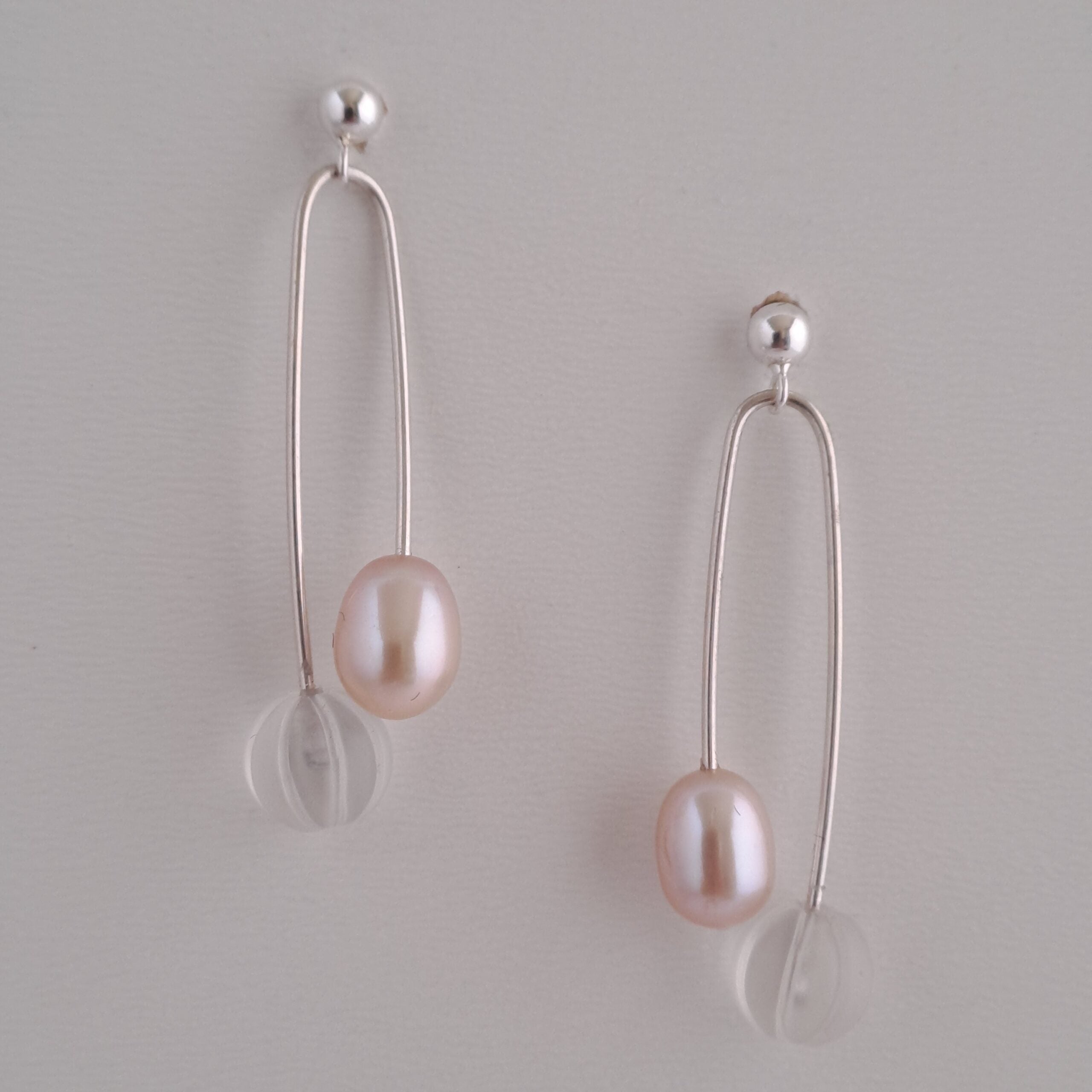 Örhängen rosa pärlor och kristall