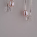 Örhängen rosa pärlor och kristall