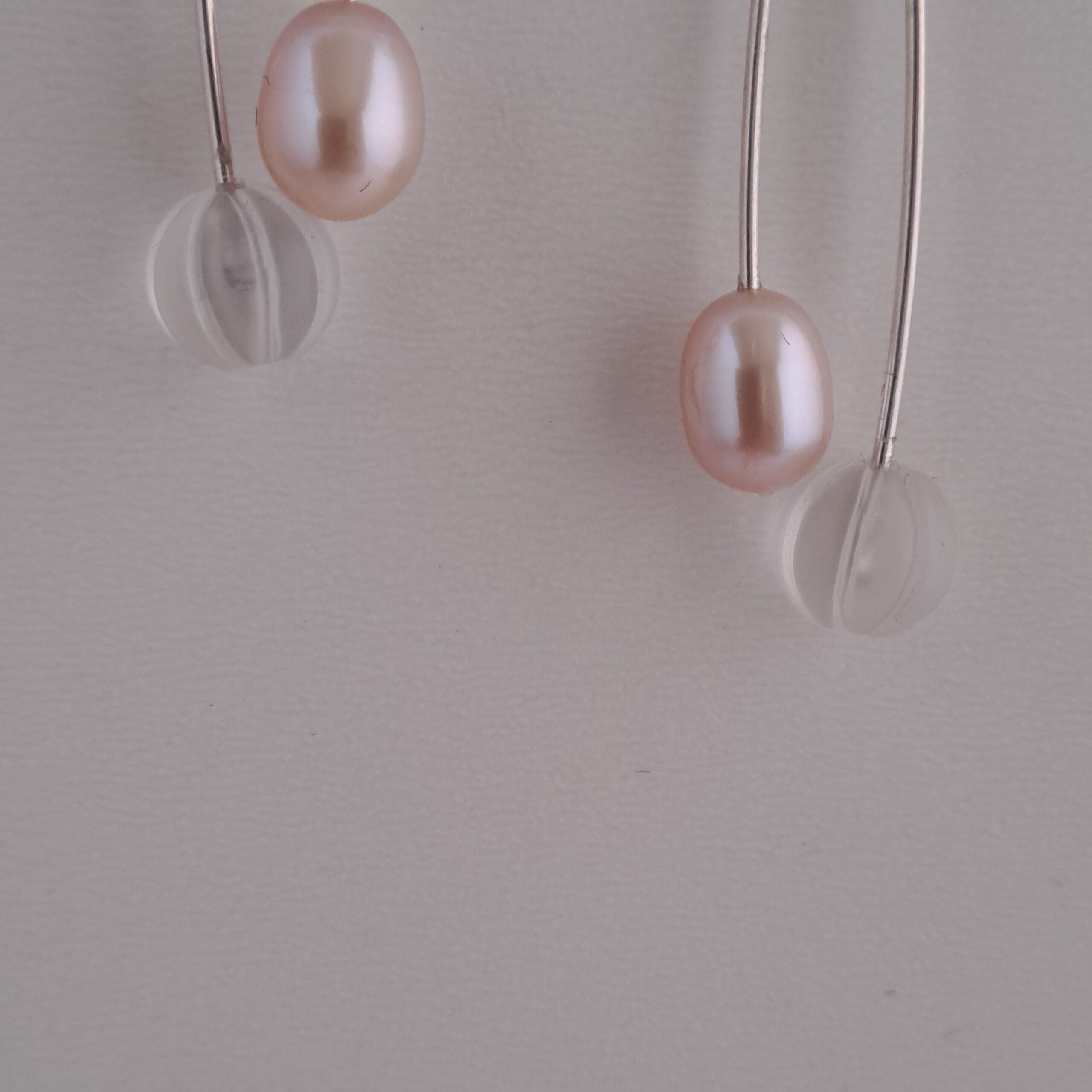 Örhängen rosa pärlor och kristall